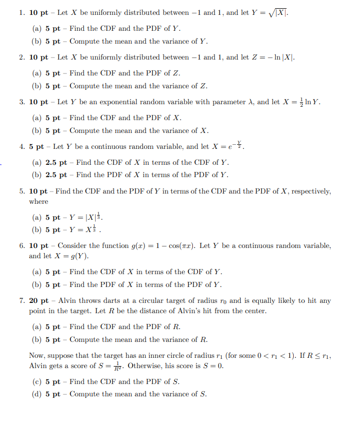 Solved 1 10 Pt Let X Be Uniformly Distributed Between Chegg Com