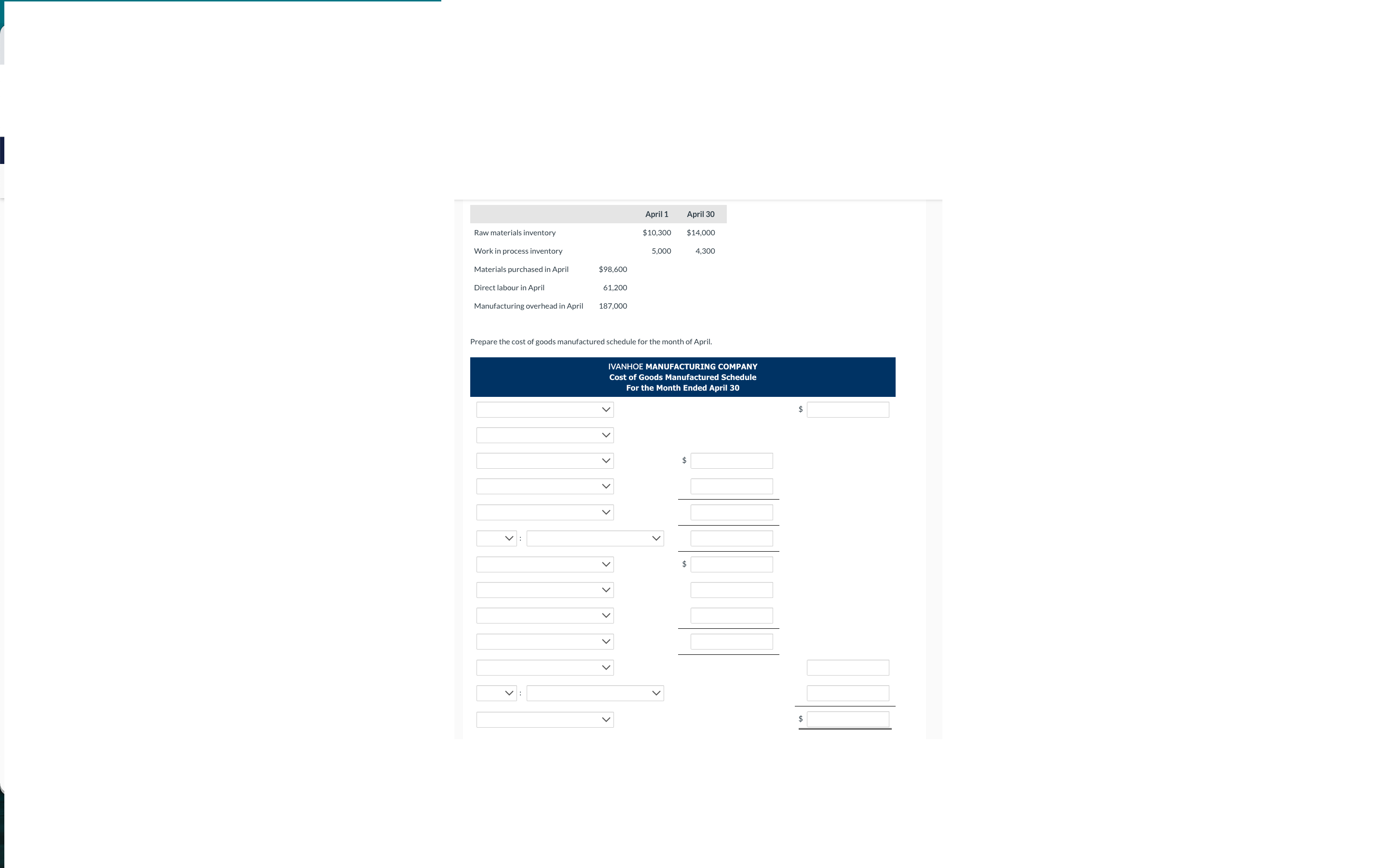prepare-the-cost-of-goods-manufactured-schedule-for-chegg