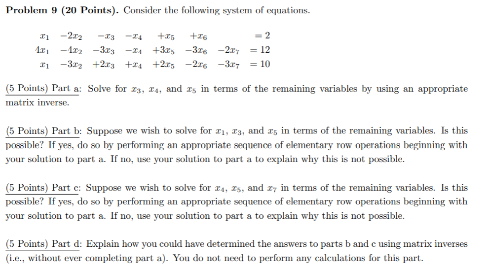 Solved Problem 9 (20 Points). Consider the following system | Chegg.com