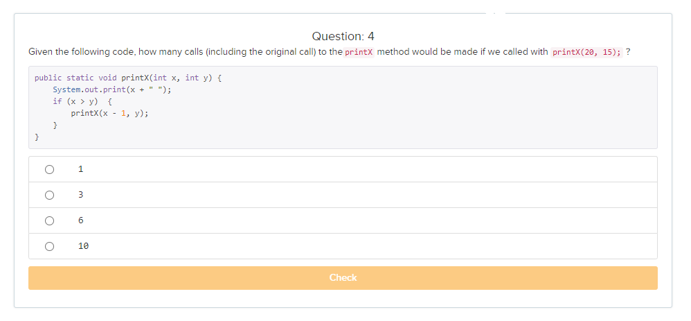 Solved Given the following code, how many calls (including | Chegg.com