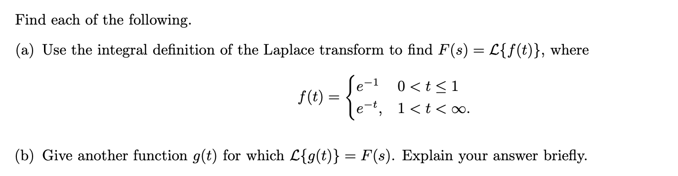 Solved Find Each Of The Following. (a) Use The Integral | Chegg.com