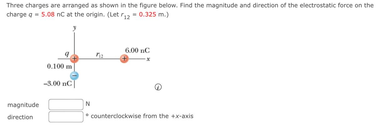 Solved Three charges are arranged as shown in the figure | Chegg.com