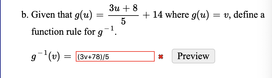 Solved 3u 8 B Given That G U 4 Function Rule For G 1 Chegg Com