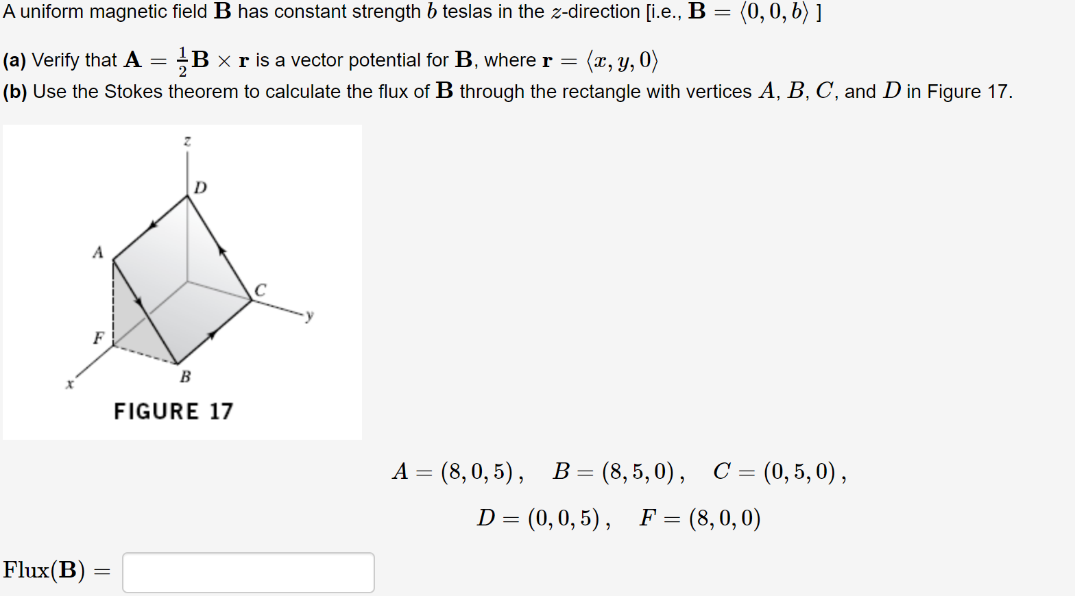 Solved A Uniform Magnetic Field B Has Constant Strength B | Chegg.com