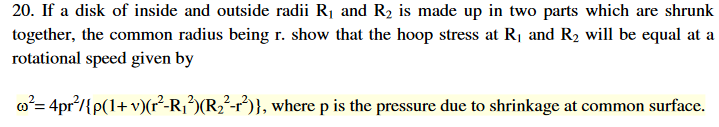 20. If a disk of inside and outside radii R, and R2 | Chegg.com