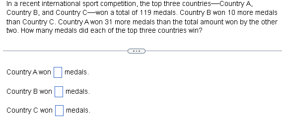 Solved In a recent international sport competition, the top | Chegg.com