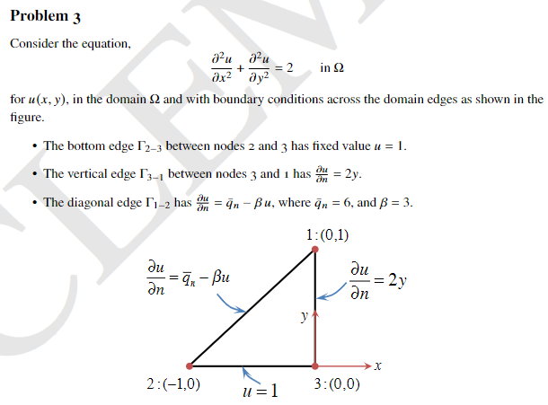 Solved Consider The Equation, ∂x2∂2u+∂y2∂2u=2 In Ω For 