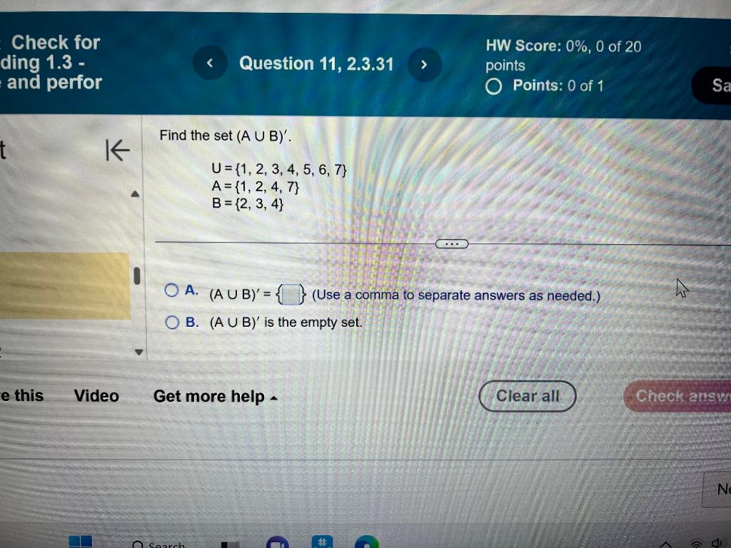 Solved Find The Set (A∪B)′. | Chegg.com