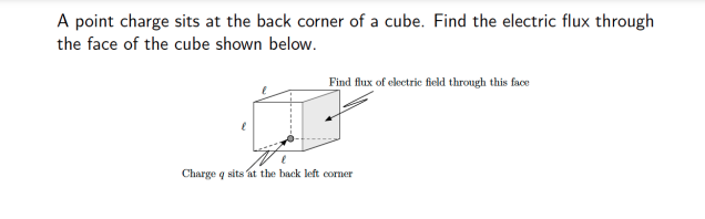 Solved A point charge sits at the back corner of a cube. | Chegg.com