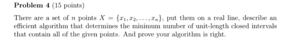 Solved Problem 4 (15 points) There are a set of n points | Chegg.com