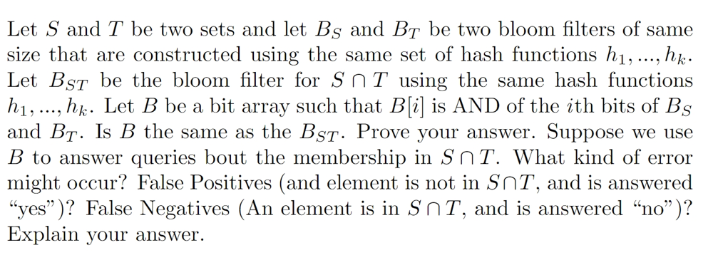 Solved Let S And T Be Two Sets And Let BS And BT Be Two | Chegg.com