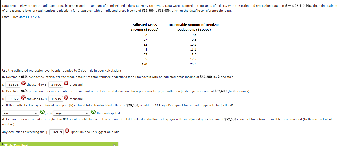 Solved Data given below are on the adjusted gross x