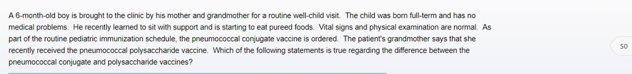 Solved A 6-month-old boy is brought to the clinic by his | Chegg.com