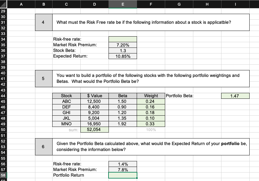 Solved в | E The Capital Asset Pricing Model Do Not Round | Chegg.com