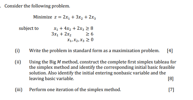 Solved Consider the following problem. ﻿Minimize | Chegg.com