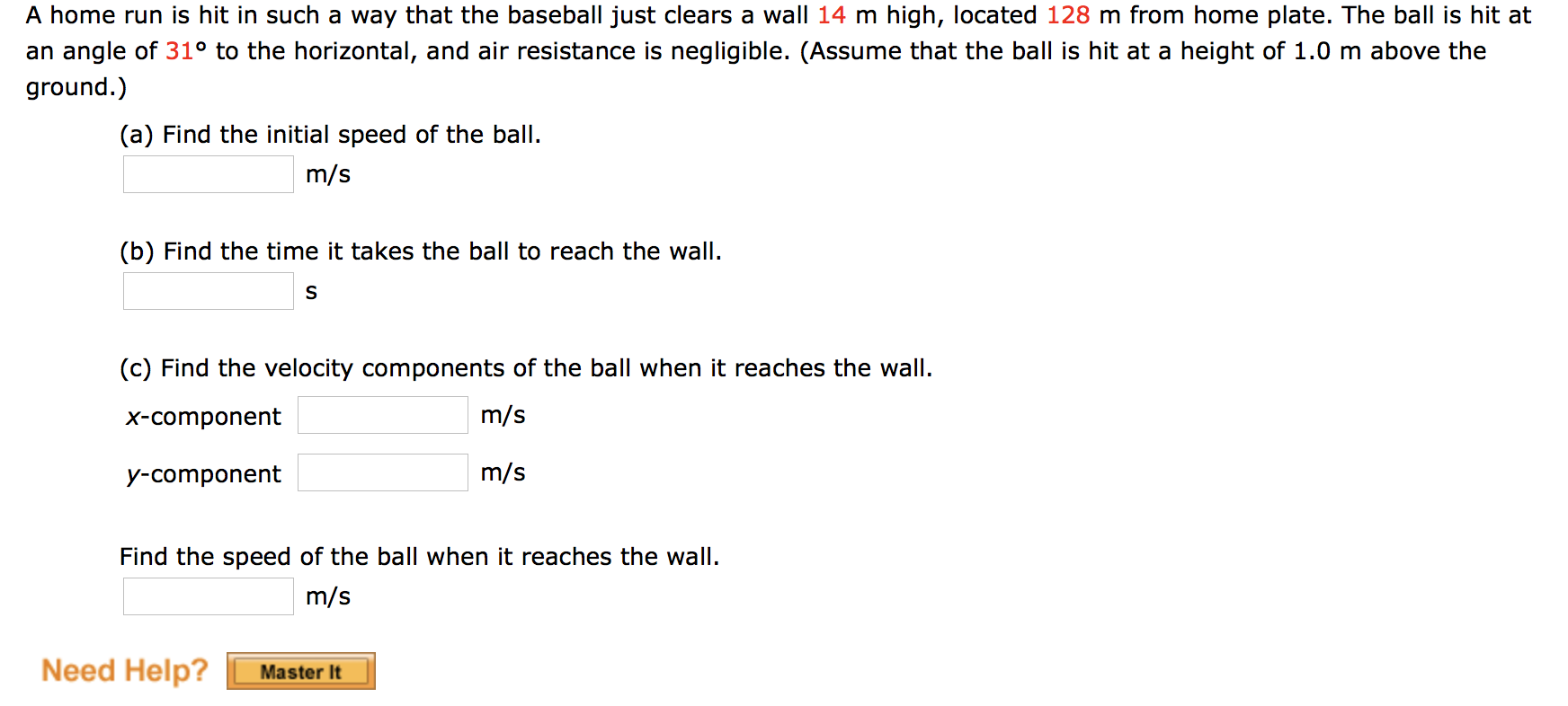 Physics Home Run Problem Solved A home run is hit in such a way that the baseball | Chegg.com