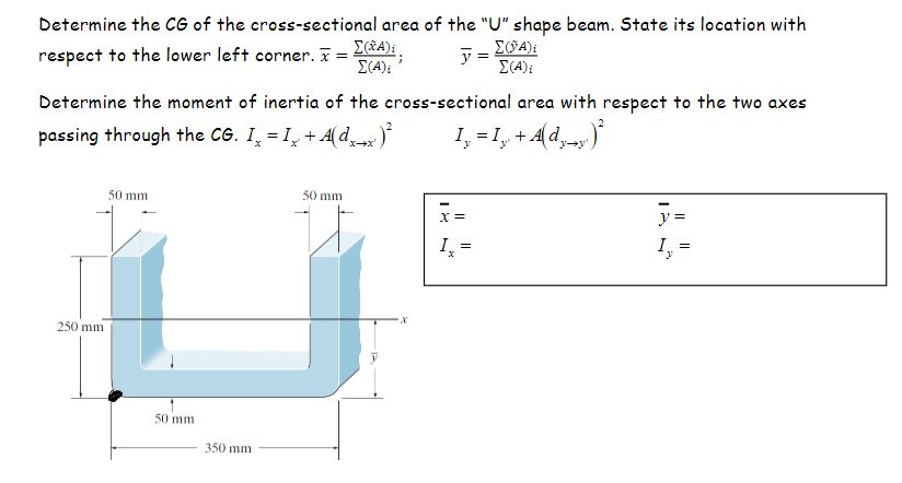 Solved Determine the CG of the cross-sectional area of the " | Chegg.com