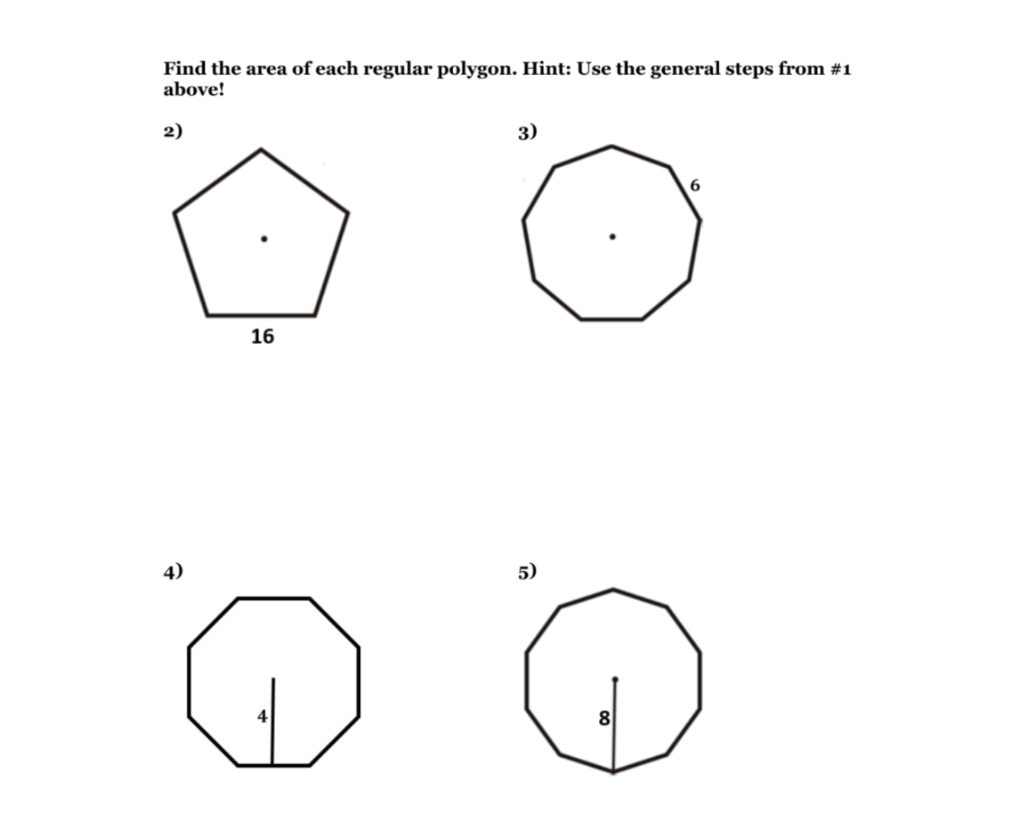 Solved Find the area of each regular polygon. Hint Use the