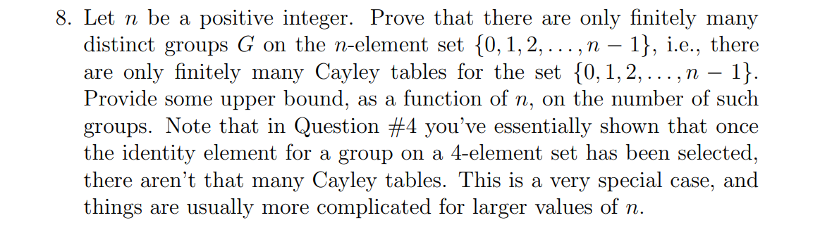 Solved п - 8. Let n be a positive integer. Prove that there | Chegg.com