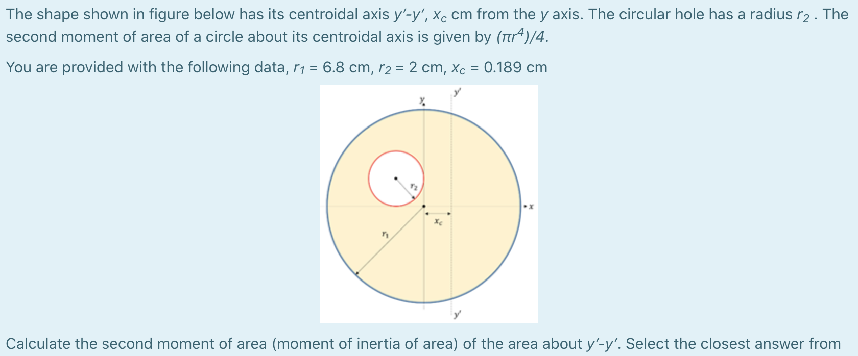 moment of inertia of a circle with two holes