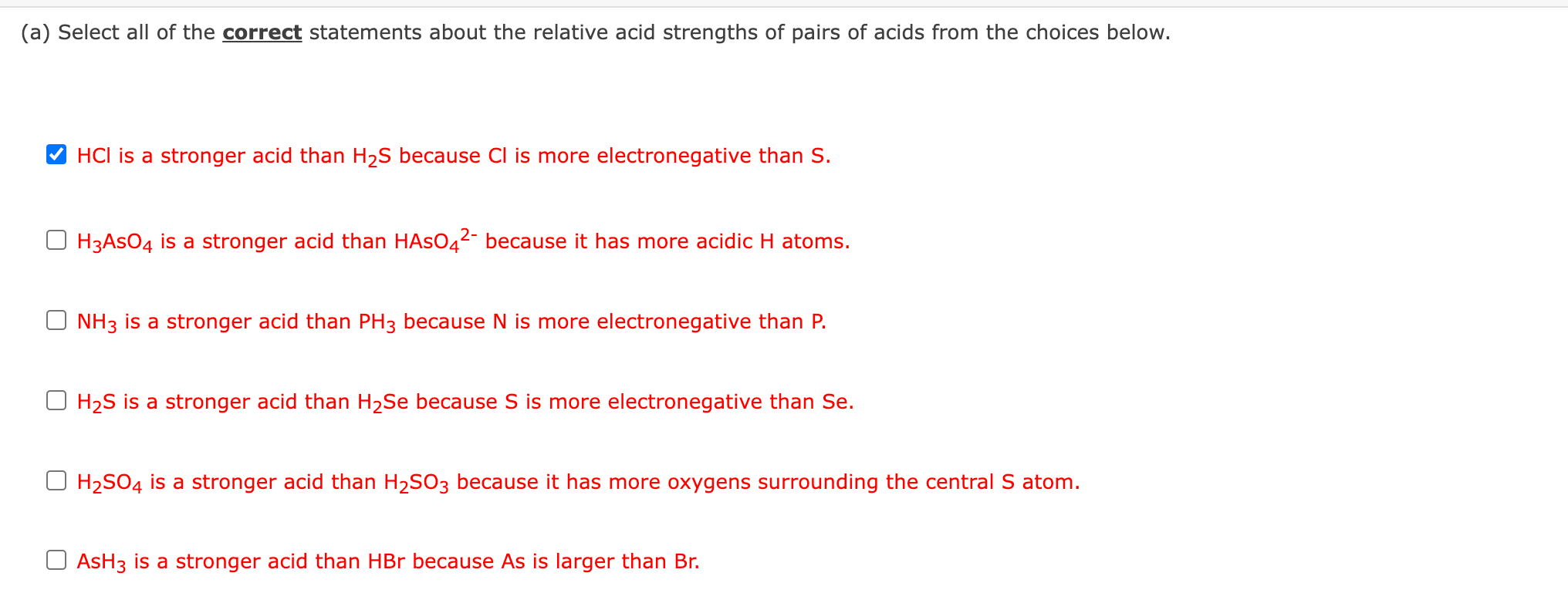 Solved (a) Select All Of The Correct Statements About The | Chegg.com