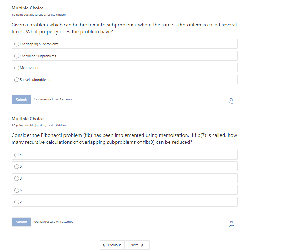 Solved Multiple Choice 1.0 Point Possible (graded, Results | Chegg.com