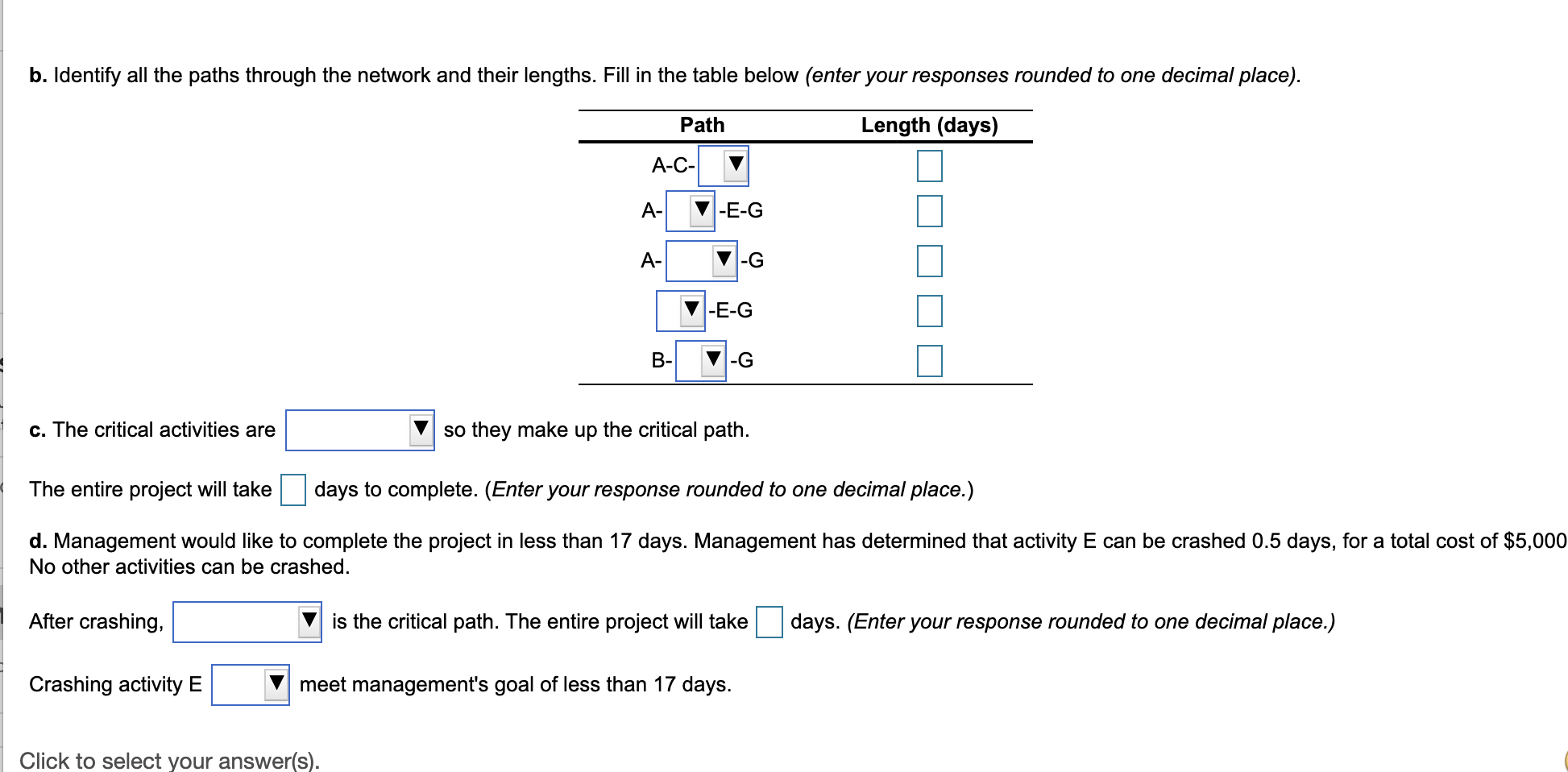 Solved a. Choose the correct project network diagram below. | Chegg.com