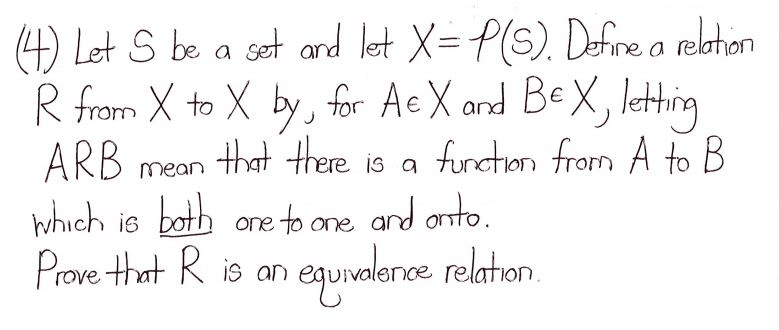 Solved 4 Let S Be A Set And Let X P S Define A Relati Chegg Com