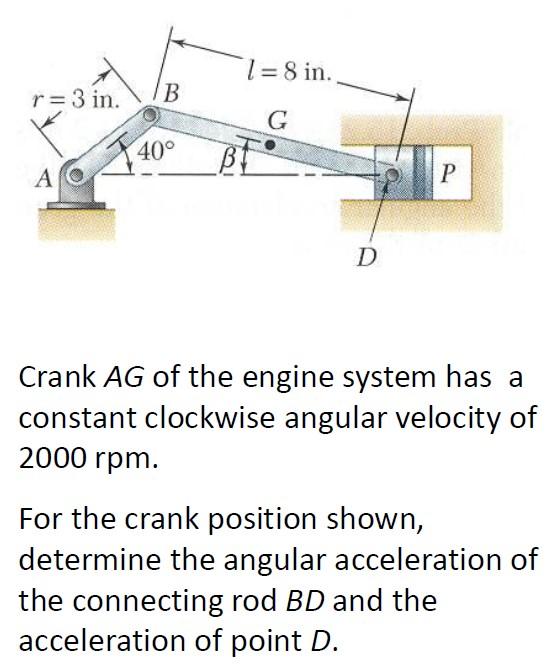 Solved Crank AG of the engine system has a constant | Chegg.com