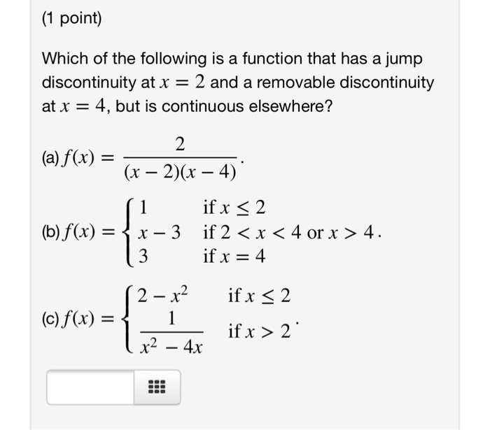 Solved (1 point) Which of the following is a function that