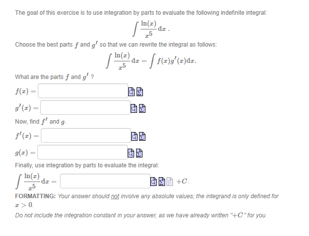 Solved The goal of ﻿this exercise is to ﻿use integration by | Chegg.com