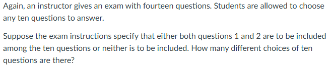Again an instructor gives an exam with fourteen Chegg com