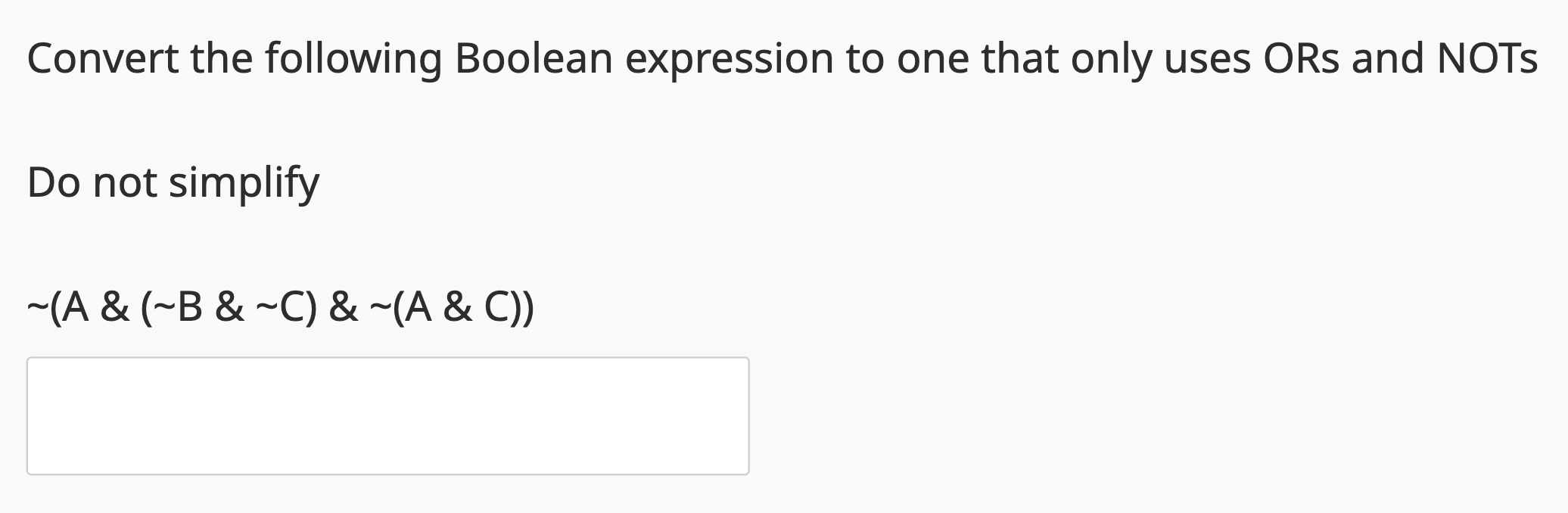 Solved Convert The Following Boolean Expression To One That | Chegg.com