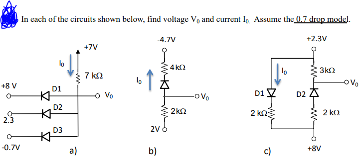 Solved In each of the circuits shown below, find voltage Vo | Chegg.com