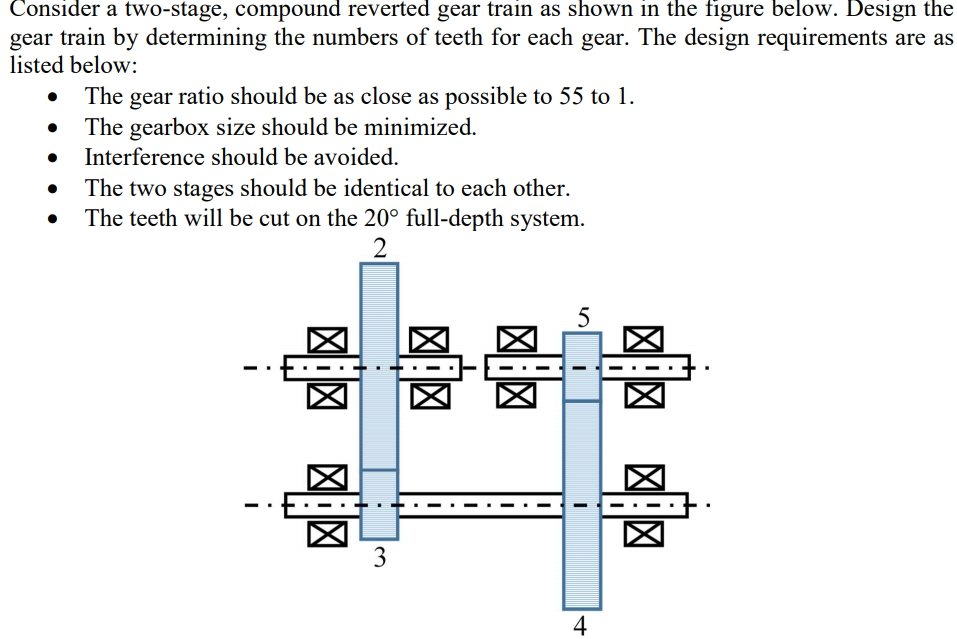 Solved Consider a twostage, compound reverted gear train as