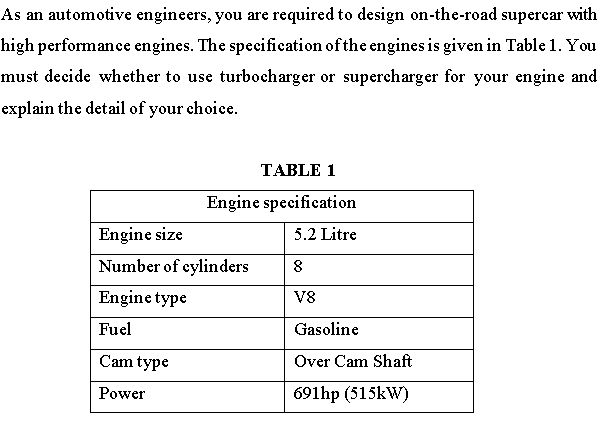 Solved As an automotive engineers, you are required to | Chegg.com