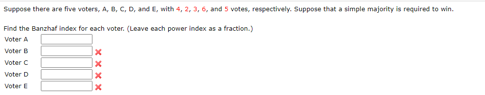 Solved Suppose There Are Five Voters, A, B, C, D, And E, | Chegg.com