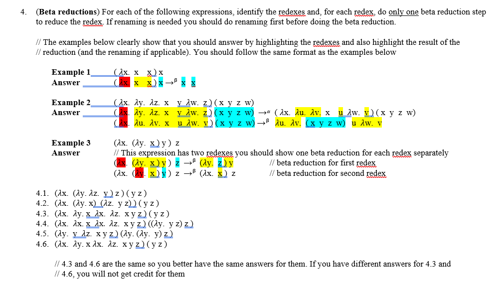 Solved 4 Beta Reductions For Each Of The Following Chegg Com