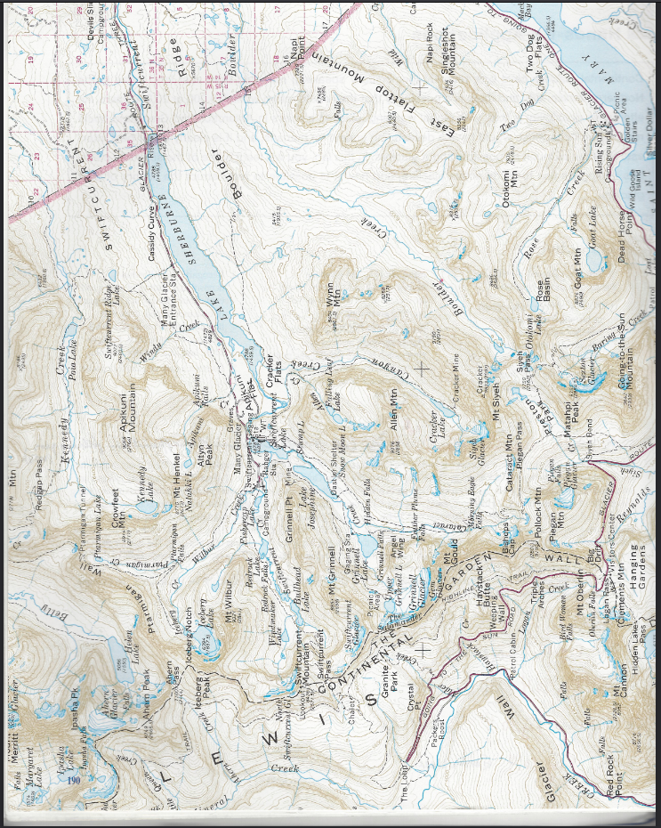 Solved Ahern Peak 6000 Ptarmis 6400 Iceberg Ahern Toox Pass | Chegg.com
