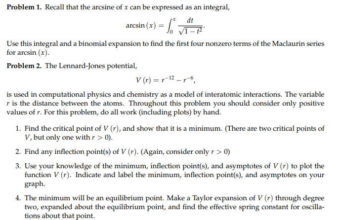 Solved Problem 1. Recall That The Arcsine Of X Can Be | Chegg.com