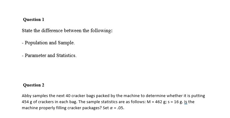 Solved Question 1 State the difference between the | Chegg.com