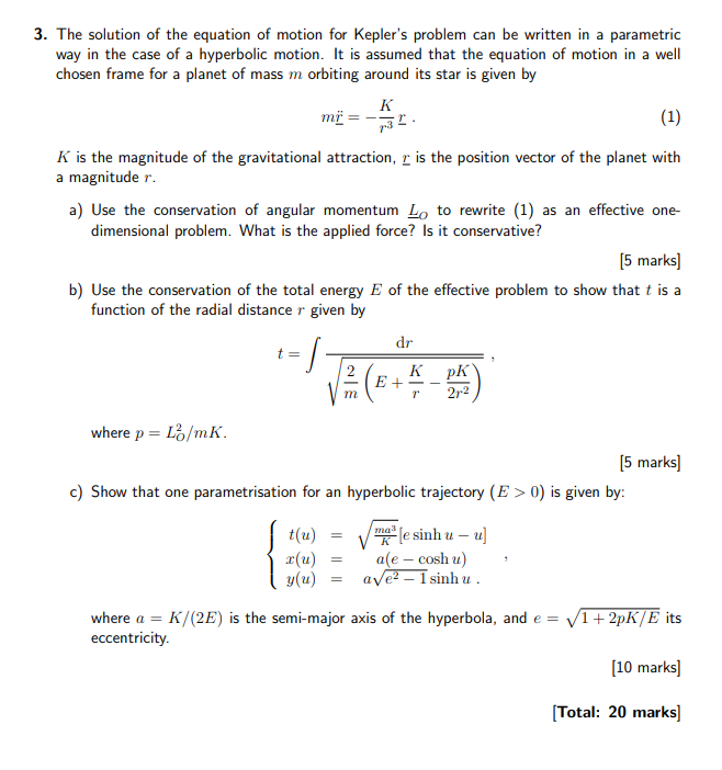 Solved 3. The solution of the equation of motion for | Chegg.com