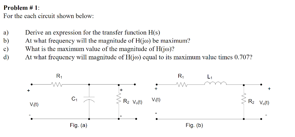 Solved Problem # 1: For the each circuit shown below: a) | Chegg.com