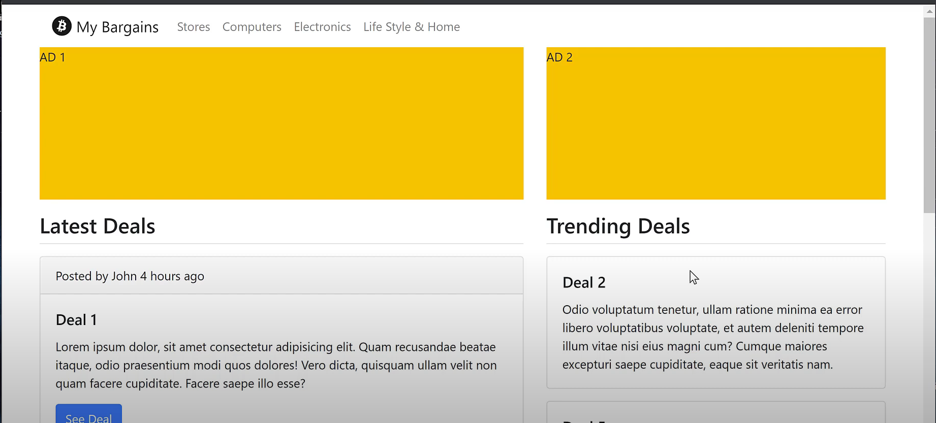 Solved using bootstrap make the html file look similar to | Chegg.com