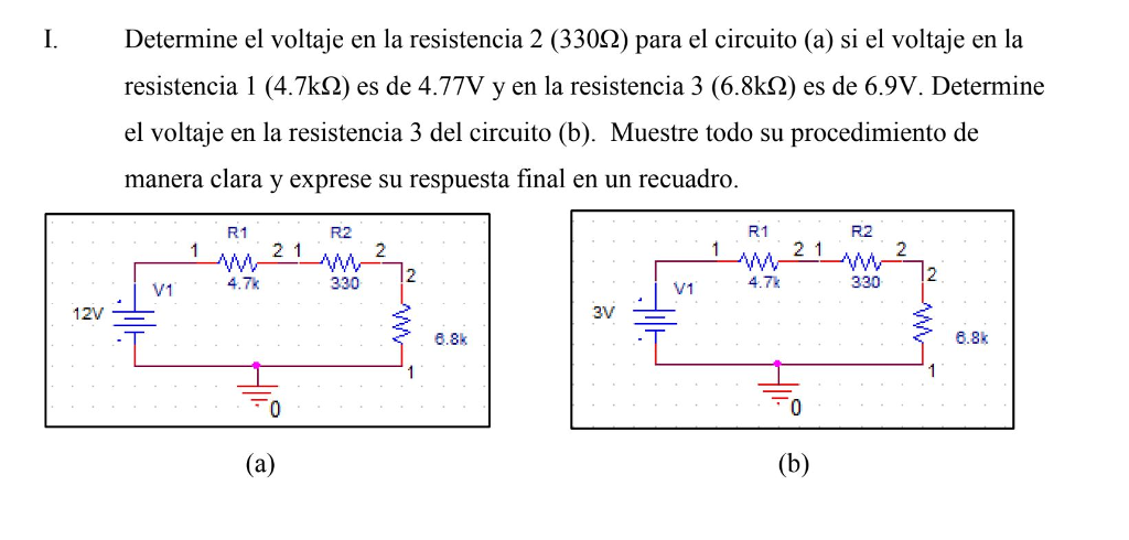 Solved Determine el voltaje en la resistencia 2 (330Ω) para | Chegg.com