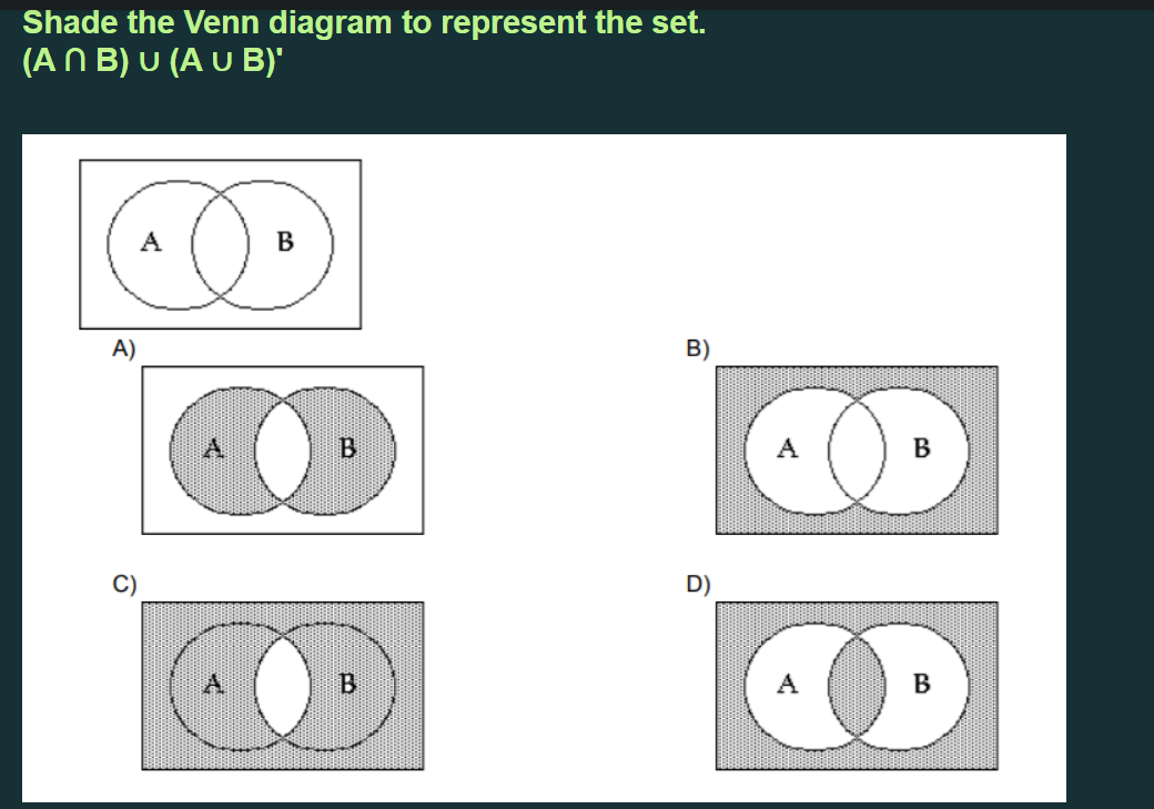 Solved Shade The Venn Diagram To Represent The Set. (ANB) U | Chegg.com