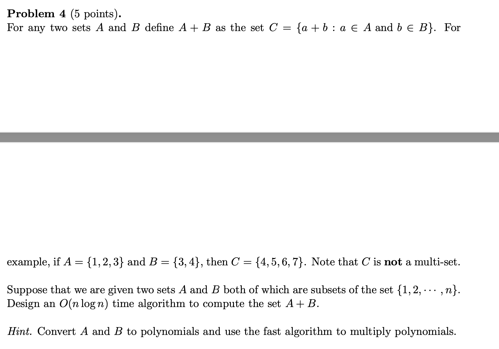 Solved Problem 4 (5 Points). For Any Two Sets A And B Define | Chegg.com