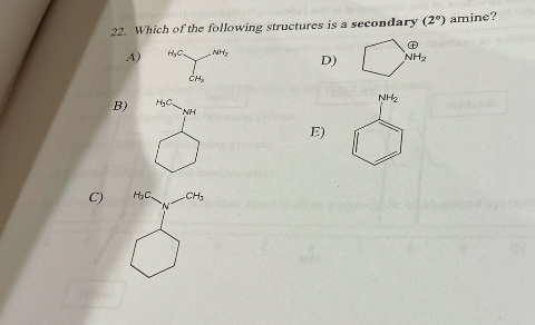 Solved 22. Which of the following structures is a secondary | Chegg.com