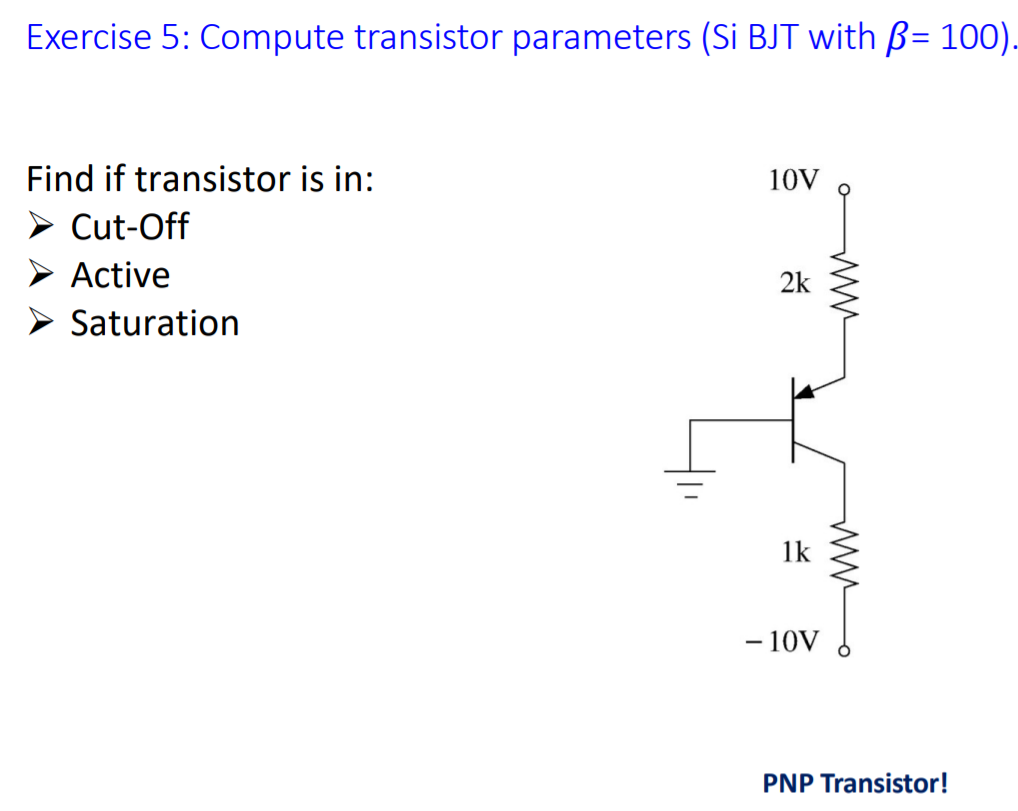 Solved Exercise 5 Compute transistor parameters (Si BJT