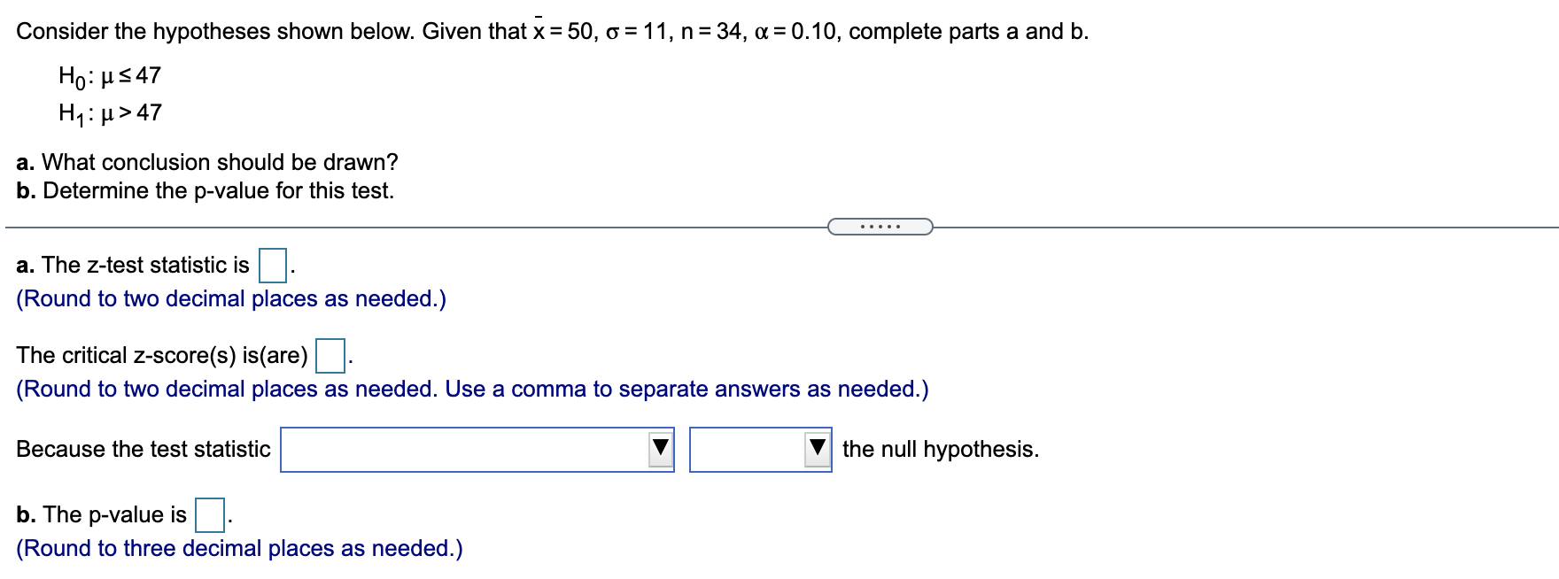 Solved Consider The Hypotheses Shown Below. Given That X = | Chegg.com